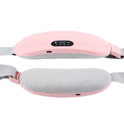 Portable Heated Massage Belt for Menstrual Pain Relief - Abdominal Thermal Vibration Massager with Hot Compress Function